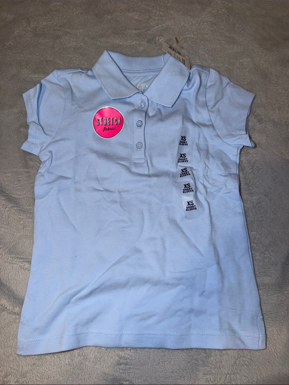 Light Blue Kids Polo Top - Stretch Fabric